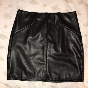 Black faux leather skirt